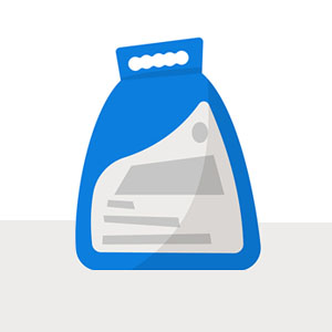 Blaues Verpackungsdesign mit einem Griff, das eine flache Oberfläche und ein abgerundetes Ende zeigt. Enthält möglicherweise Produktinformationen.