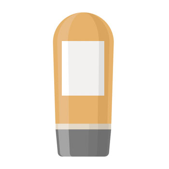 Ein orangefarbener Radiergummi mit grauem Boden und einem weißen Bereich in der Mitte.