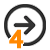 Ein graues Symbol mit einem nach rechts zeigenden Pfeil und der Zahl vier in orange.
